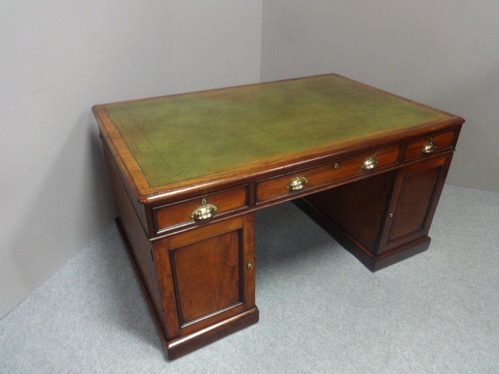 Good Victorian Mahogany Partners Desk by 'M Wilson' View VIII