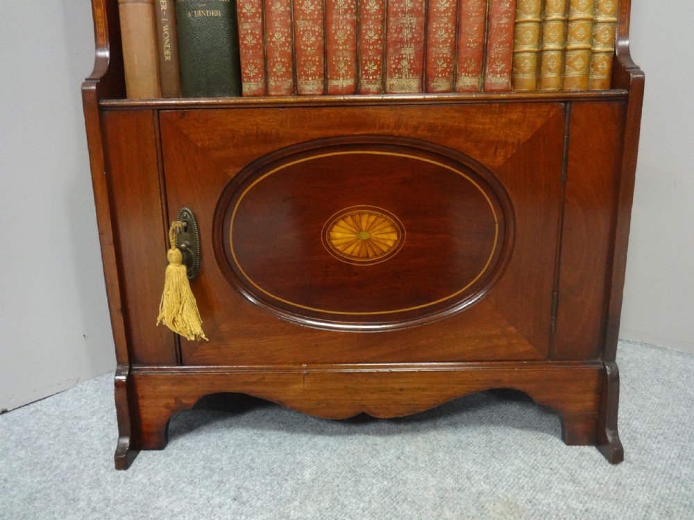 Good Mahogany Inlaid Bookcase by 'Shapland and Petter' View III