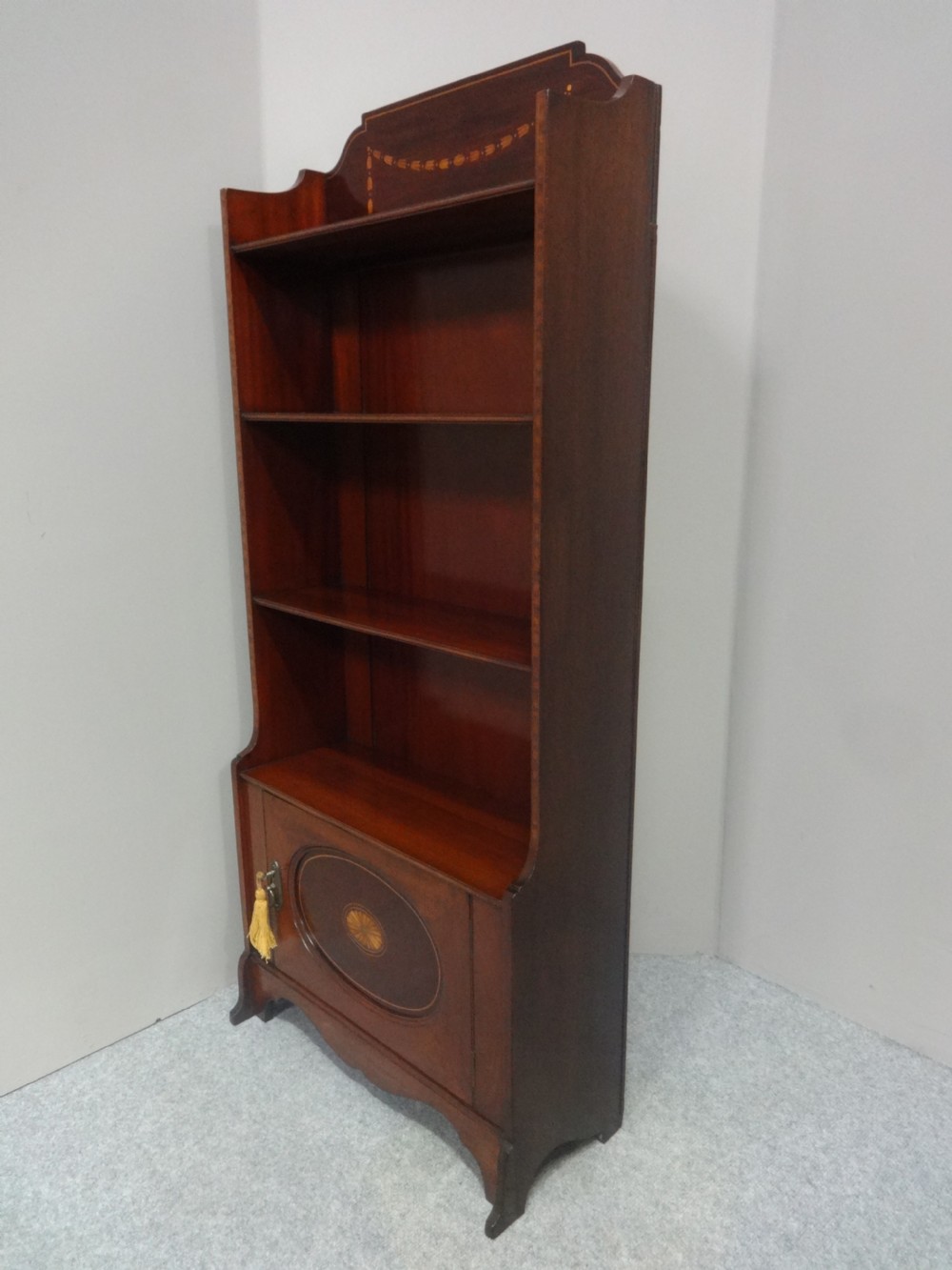 Good Mahogany Inlaid Bookcase by 'Shapland and Petter' View V