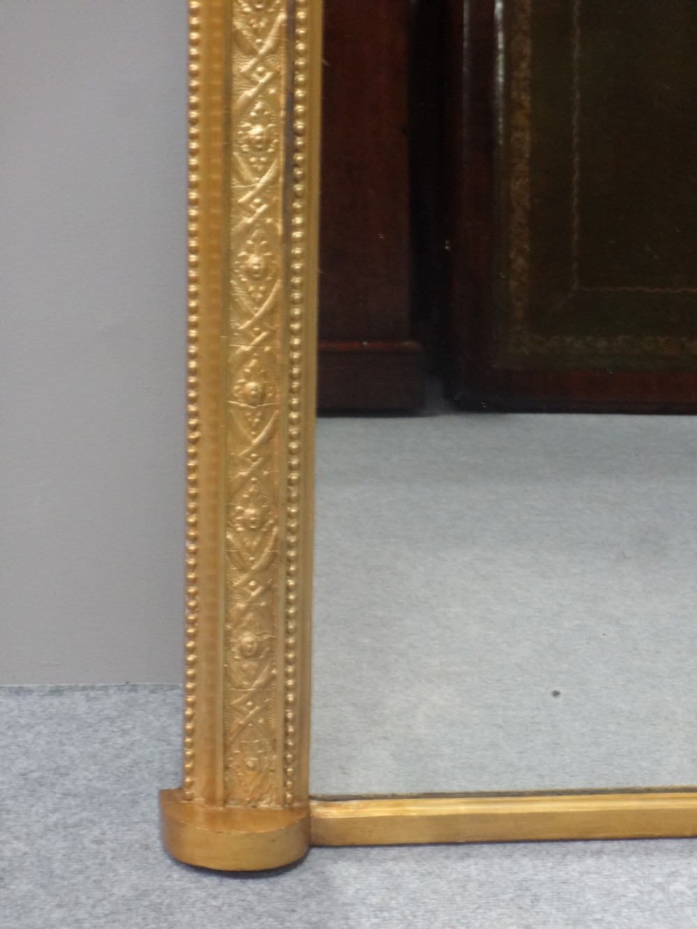 Good English Gilt Arched Top Overmantle Mirror View III