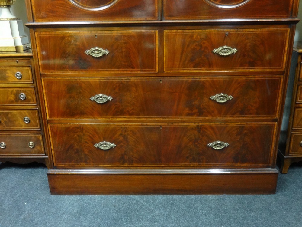 Superb Quality Mahogany Inlaid Linen Press View III