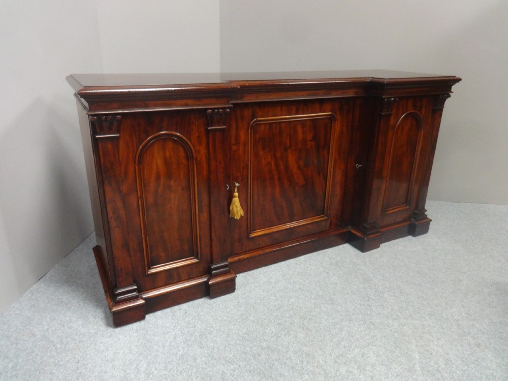 Fabulous Dwarf Breakfront William 4th Mahogany Sideboard