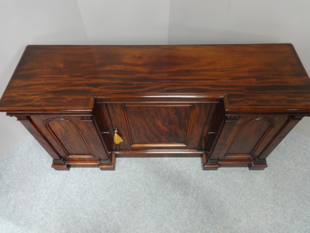 Fabulous Dwarf Breakfront William 4th Mahogany Sideboard View II