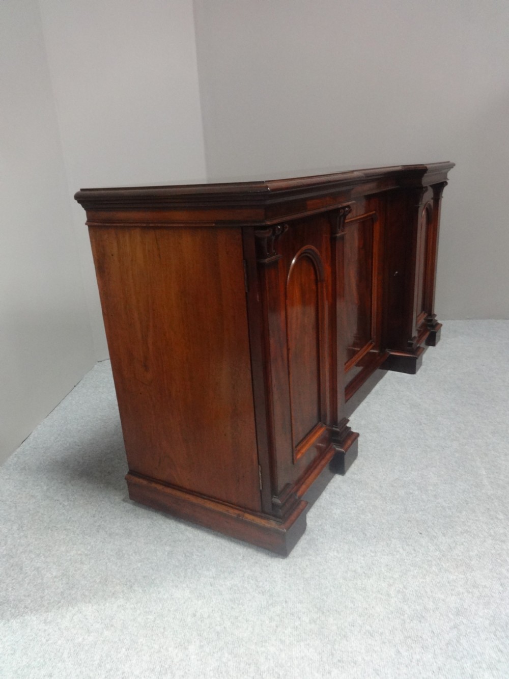 Fabulous Dwarf Breakfront William 4th Mahogany Sideboard View IX