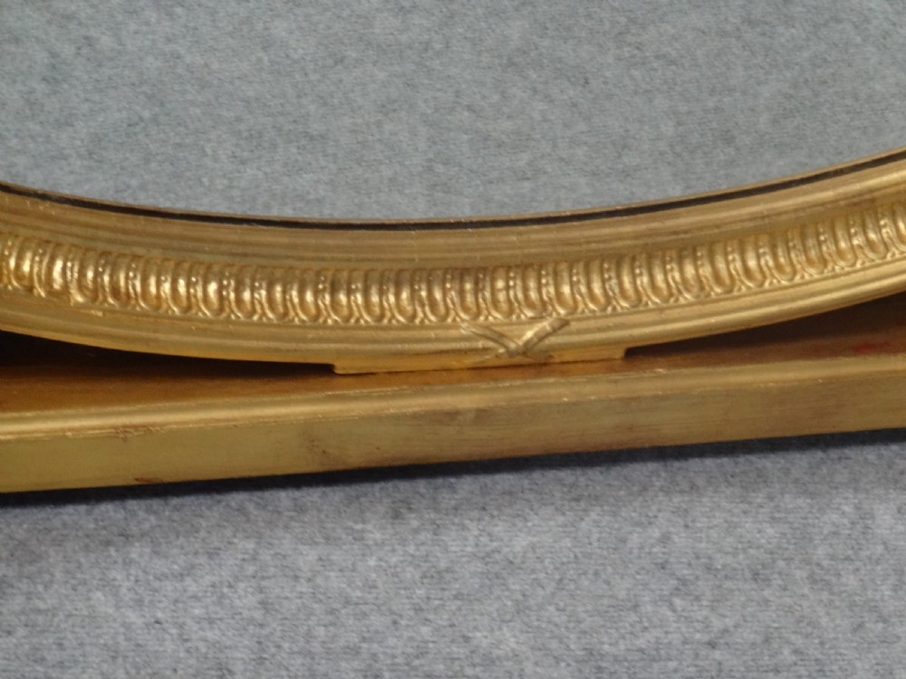Wonderful English Gilt Oval Overmantle Mirror View IV