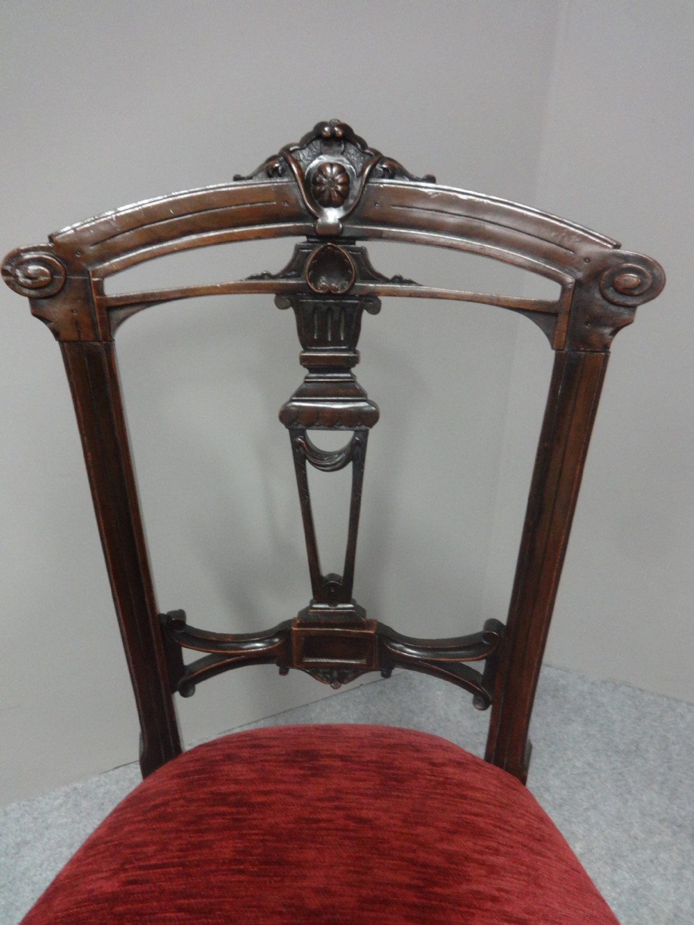 Quality Set of Six Walnut Dining Chairs View IV