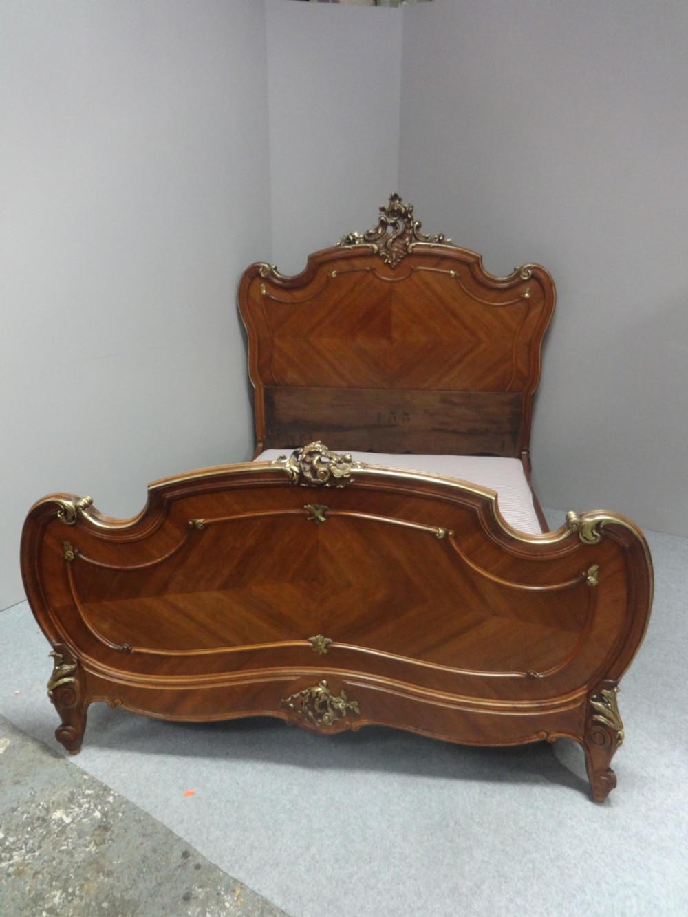 Lovely French Walnut and Parcel Gilt Double Bed View II