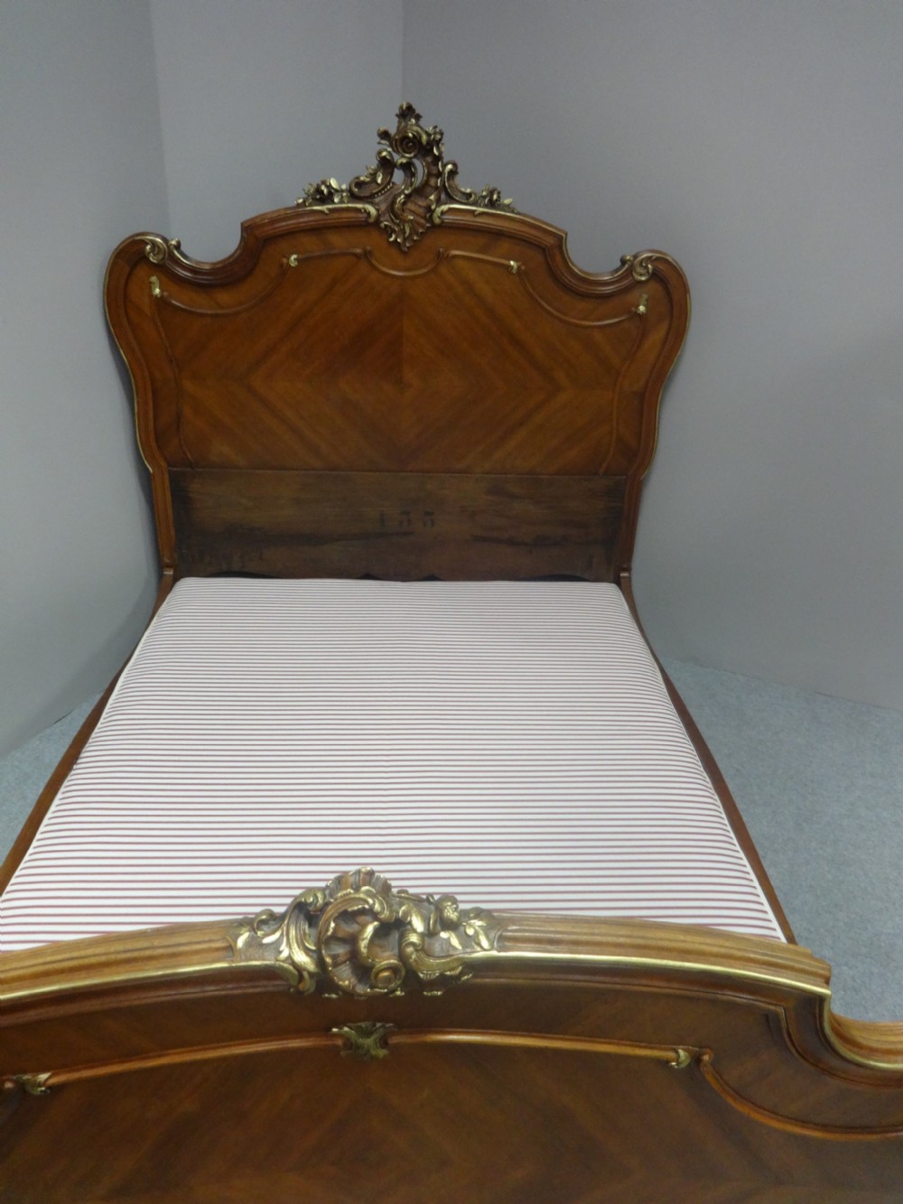 Lovely French Walnut and Parcel Gilt Double Bed View IV