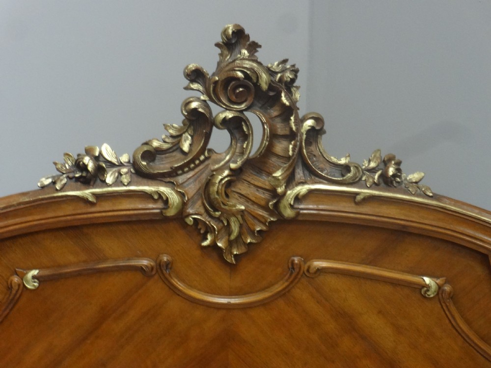 Lovely French Walnut and Parcel Gilt Double Bed View VI