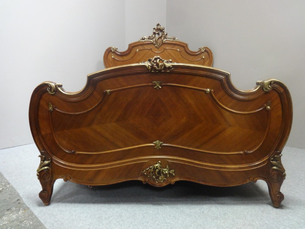 Lovely French Walnut and Parcel Gilt Double Bed View VIII
