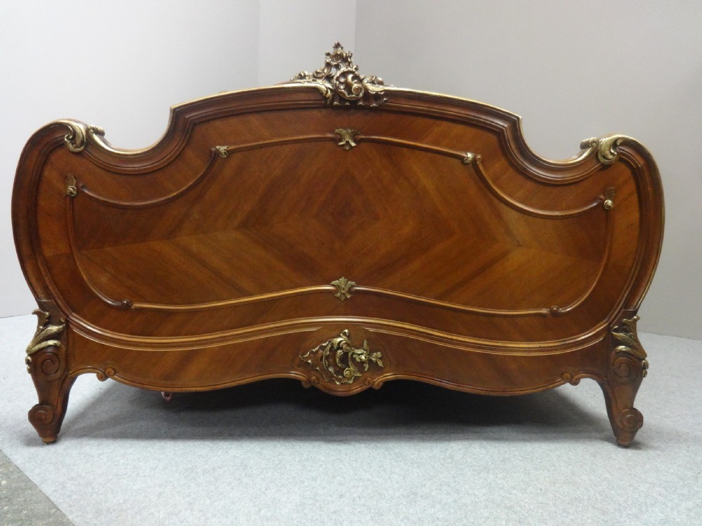 Lovely French Walnut and Parcel Gilt Double Bed View IX