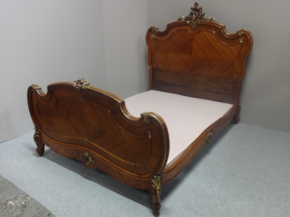 Lovely French Walnut and Parcel Gilt Double Bed View XII