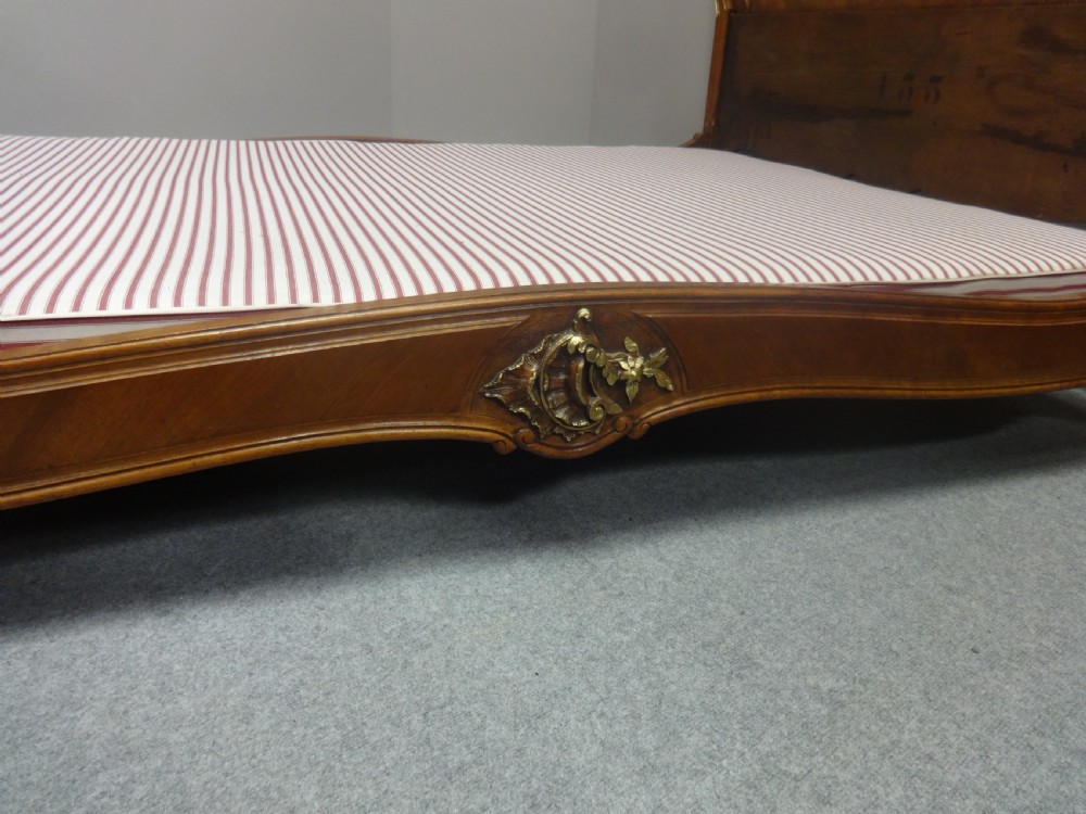Lovely French Walnut and Parcel Gilt Double Bed View XV