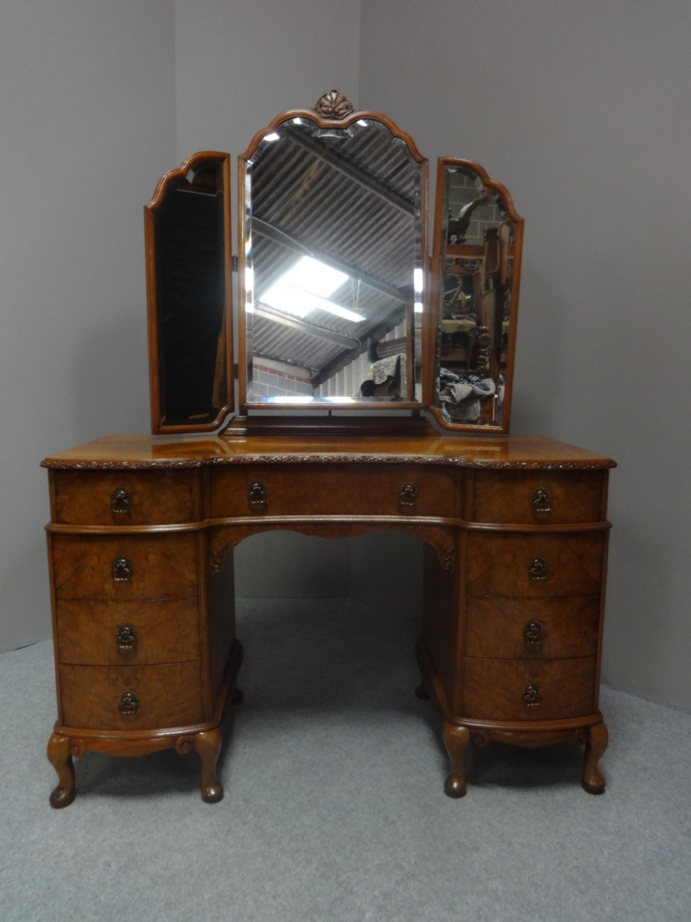 Wonderful Burr Walnut Dressing Table View VI