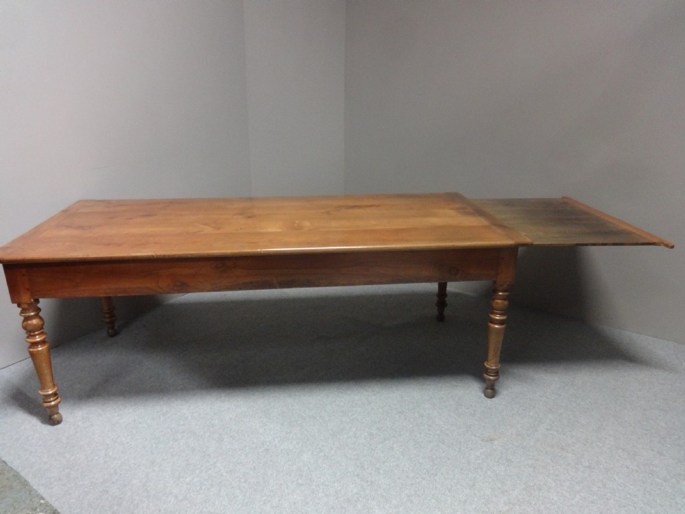 Large Extending French cherry Farmhouse Dining Table View V