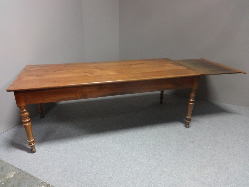 Large Extending French cherry Farmhouse Dining Table View IX