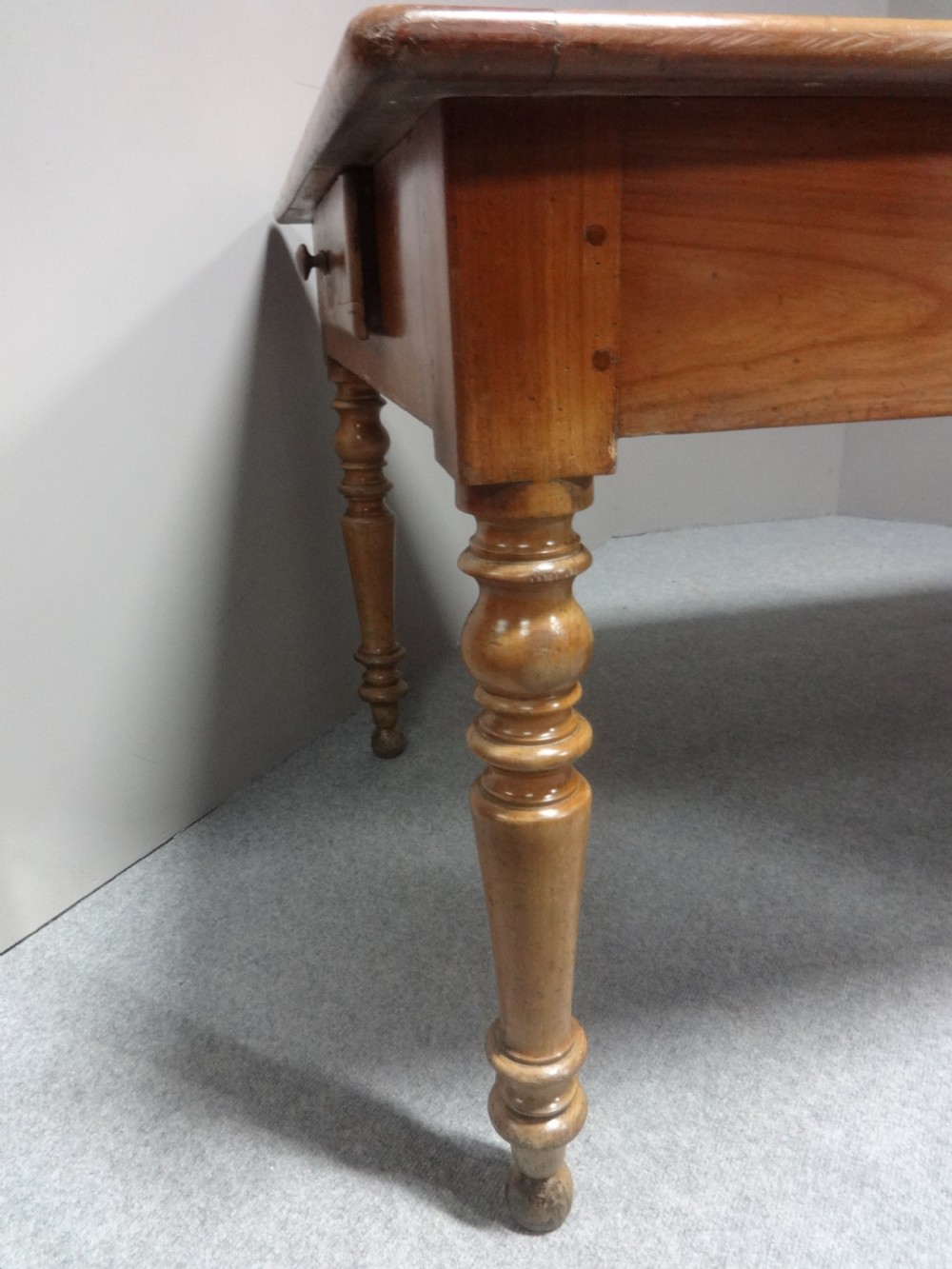 Large Extending French cherry Farmhouse Dining Table View XII