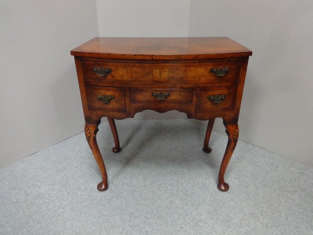 Very Good Burr Walnut Bowed Lowboy