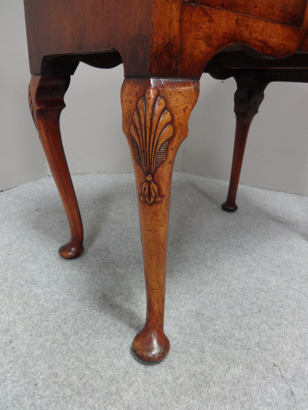 Very Good Burr Walnut Bowed Lowboy View VII