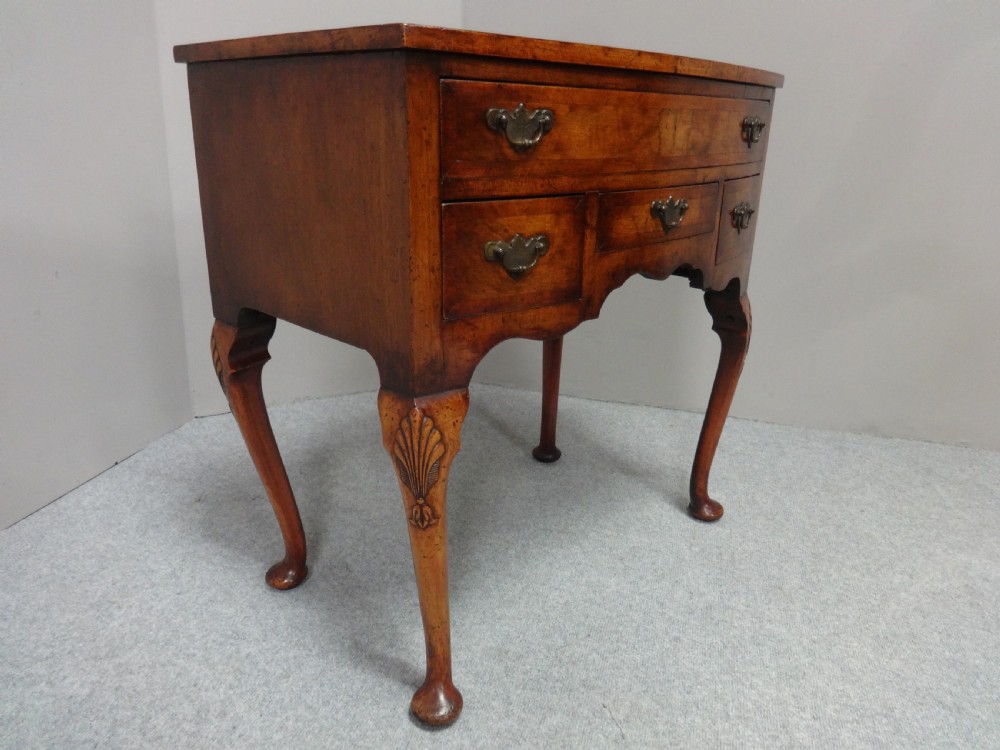 Very Good Burr Walnut Bowed Lowboy View VIII
