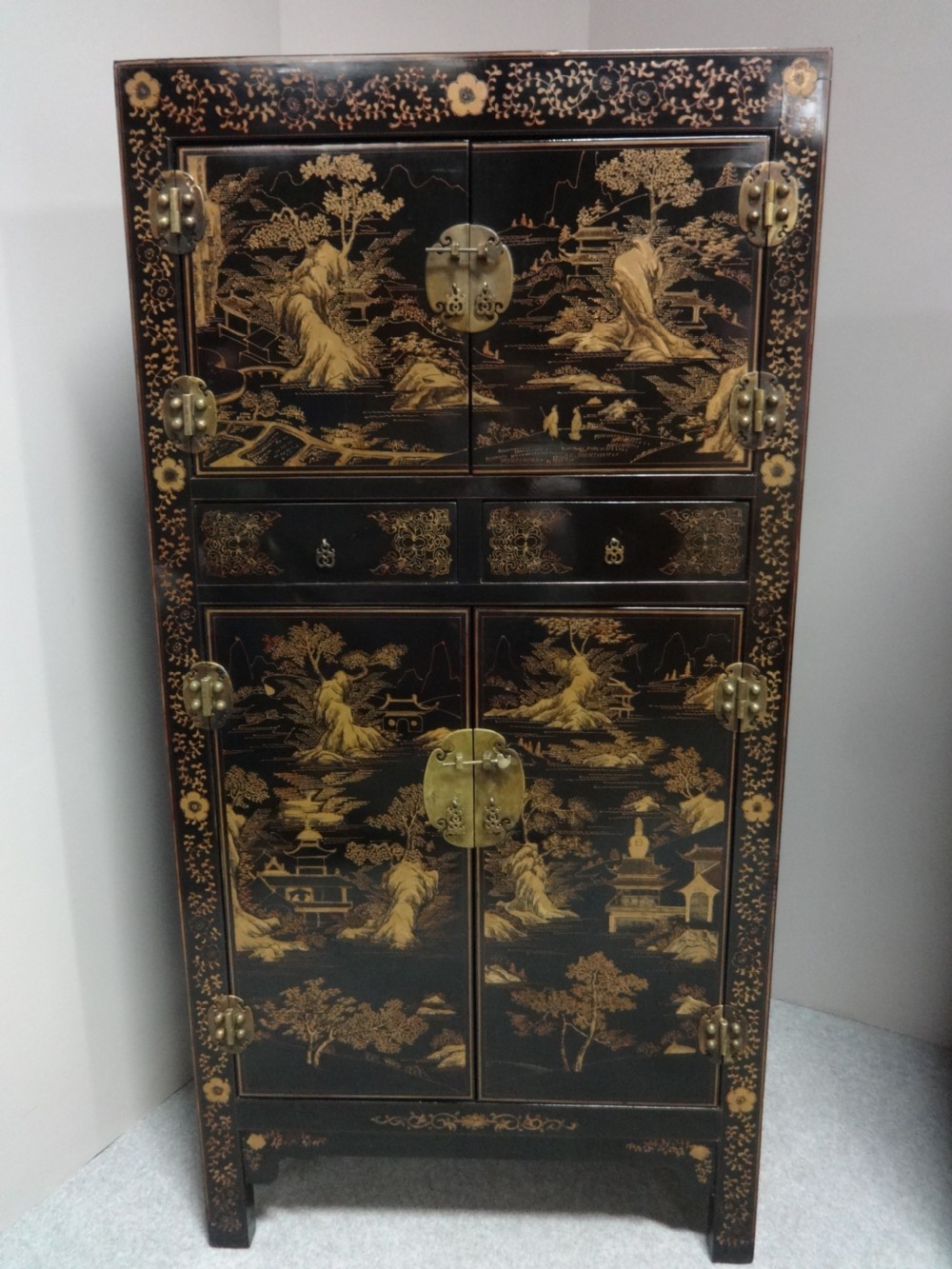 Superb Pair Chinese Chinoiserie Cabinets View II