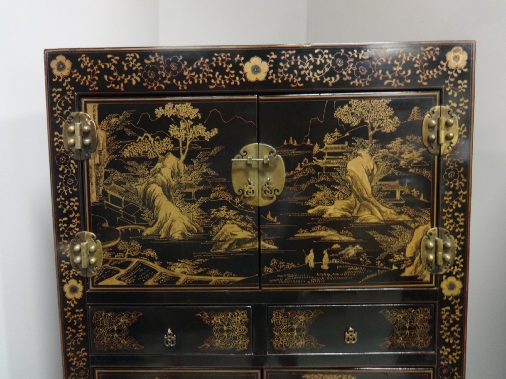 Superb Pair Chinese Chinoiserie Cabinets View III