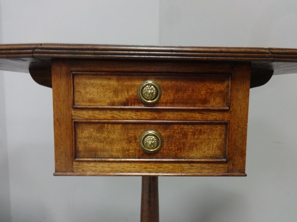 Pair Drop Flap Mahogany Lamp Tables View V