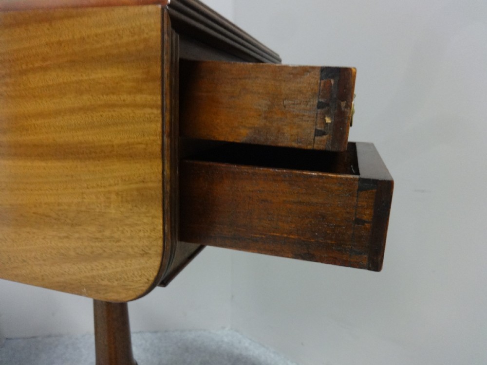 Pair Drop Flap Mahogany Lamp Tables View VIII