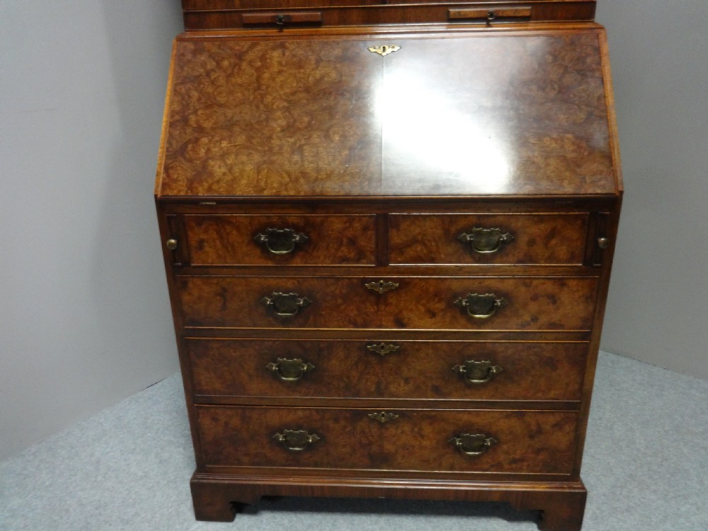 Top Quality Double Domed Walnut Bureau Bookcase View III