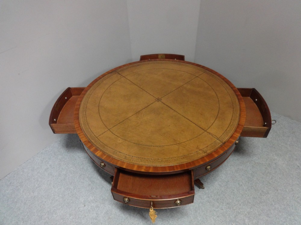 Large Mahogany Drum Coffee Table View II