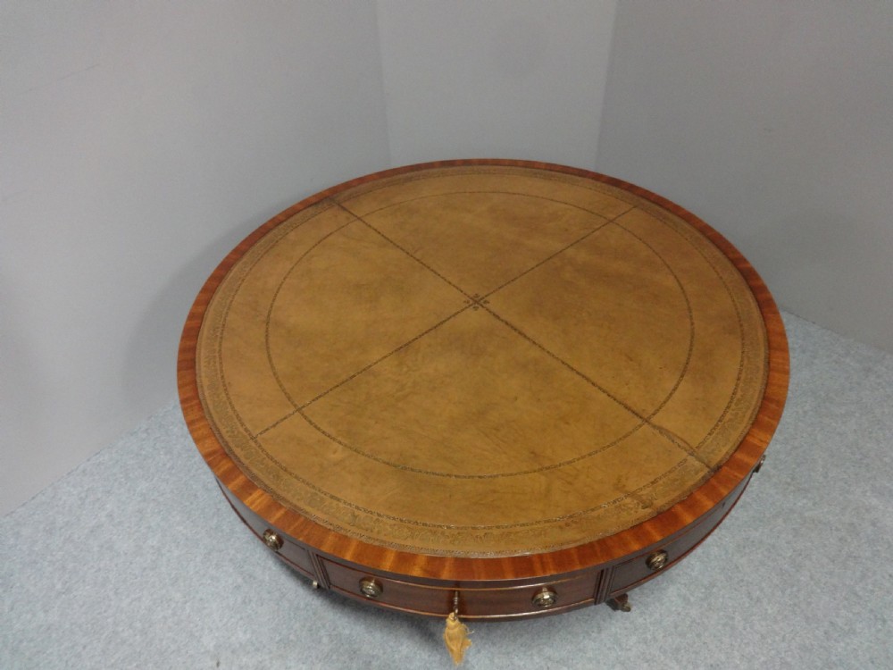 Large Mahogany Drum Coffee Table View III