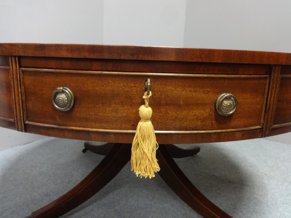 Large Mahogany Drum Coffee Table View VI