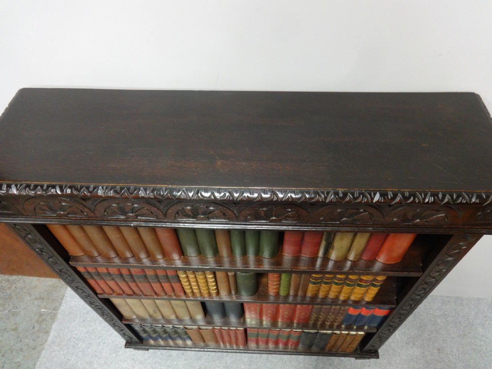 Good Solid Carved Oak Open Bookcase View III