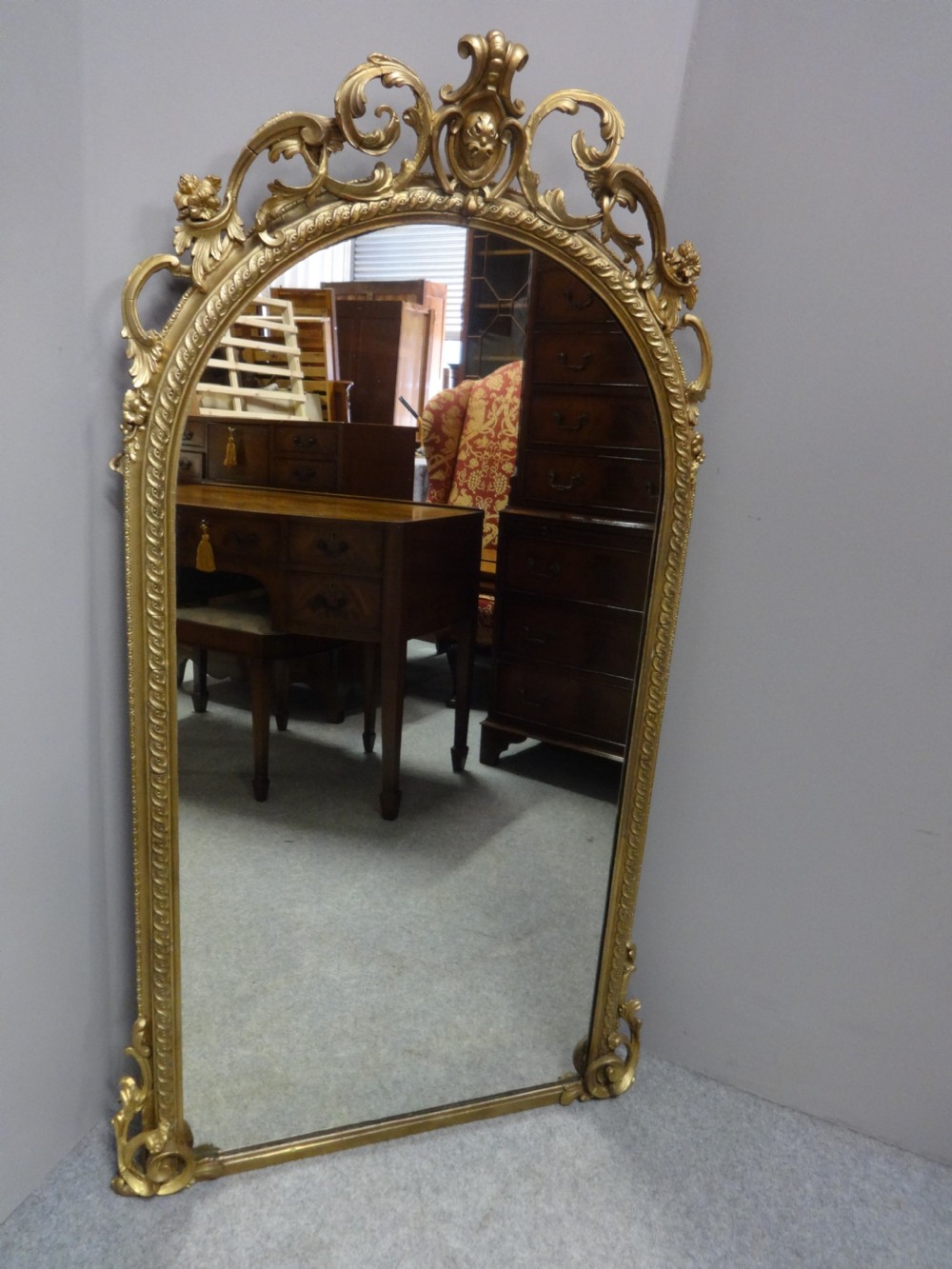 
Good Victorian English Arched Top Gilt Mirror View IV