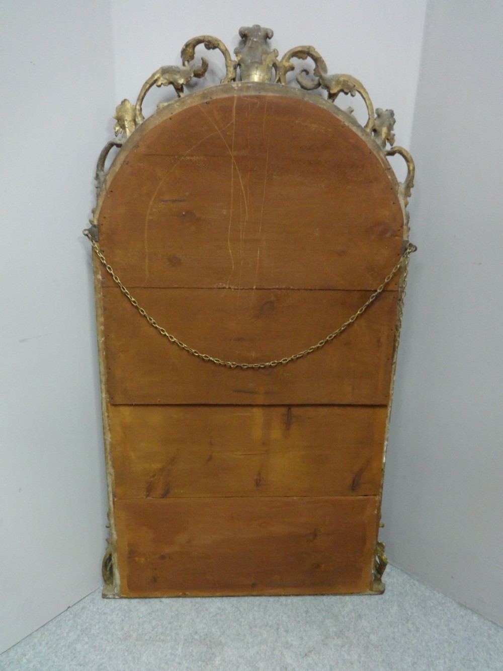 
Good Victorian English Arched Top Gilt Mirror View VII