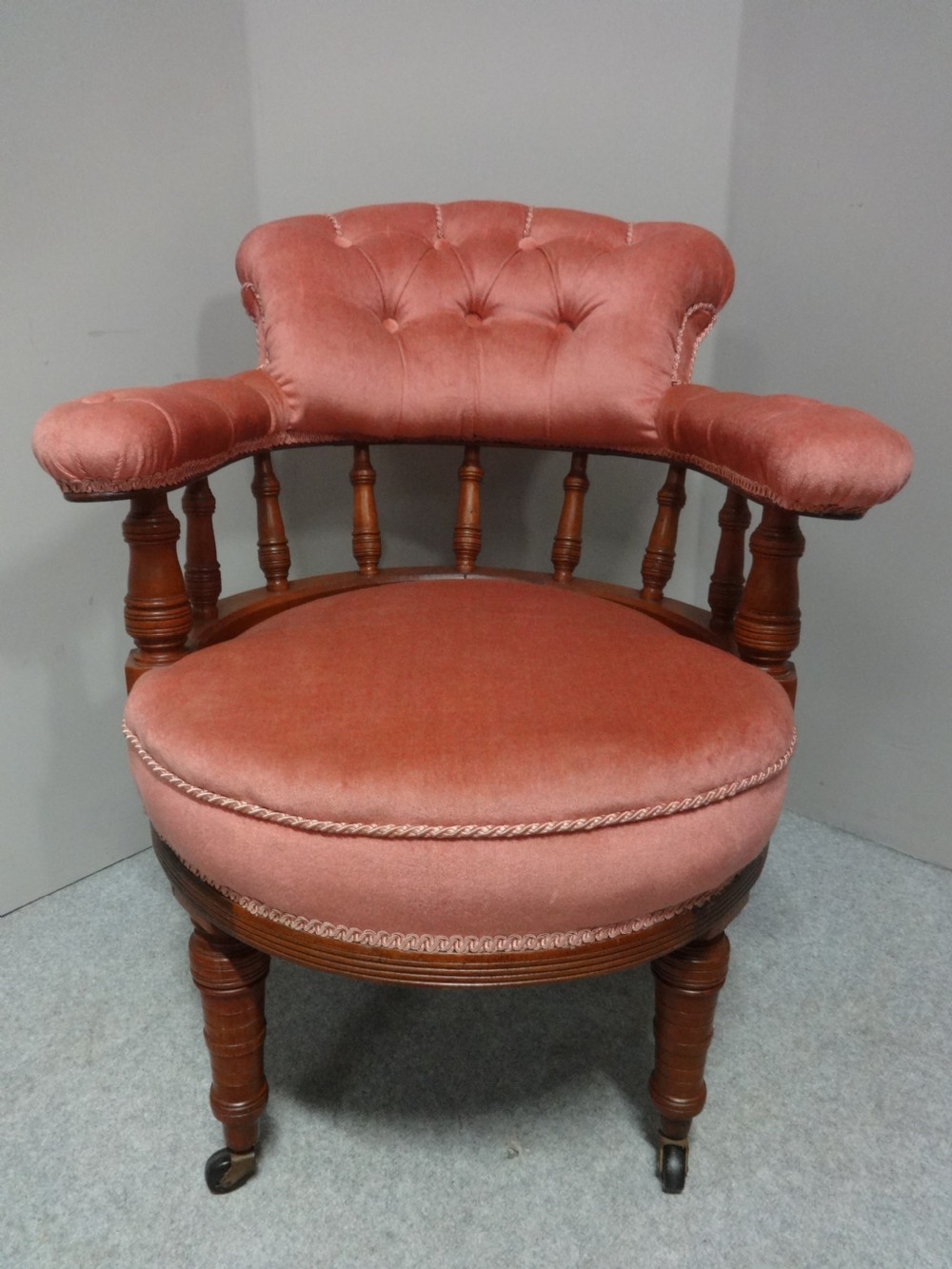 Very Good Victorian Walnut Desk Chair View II