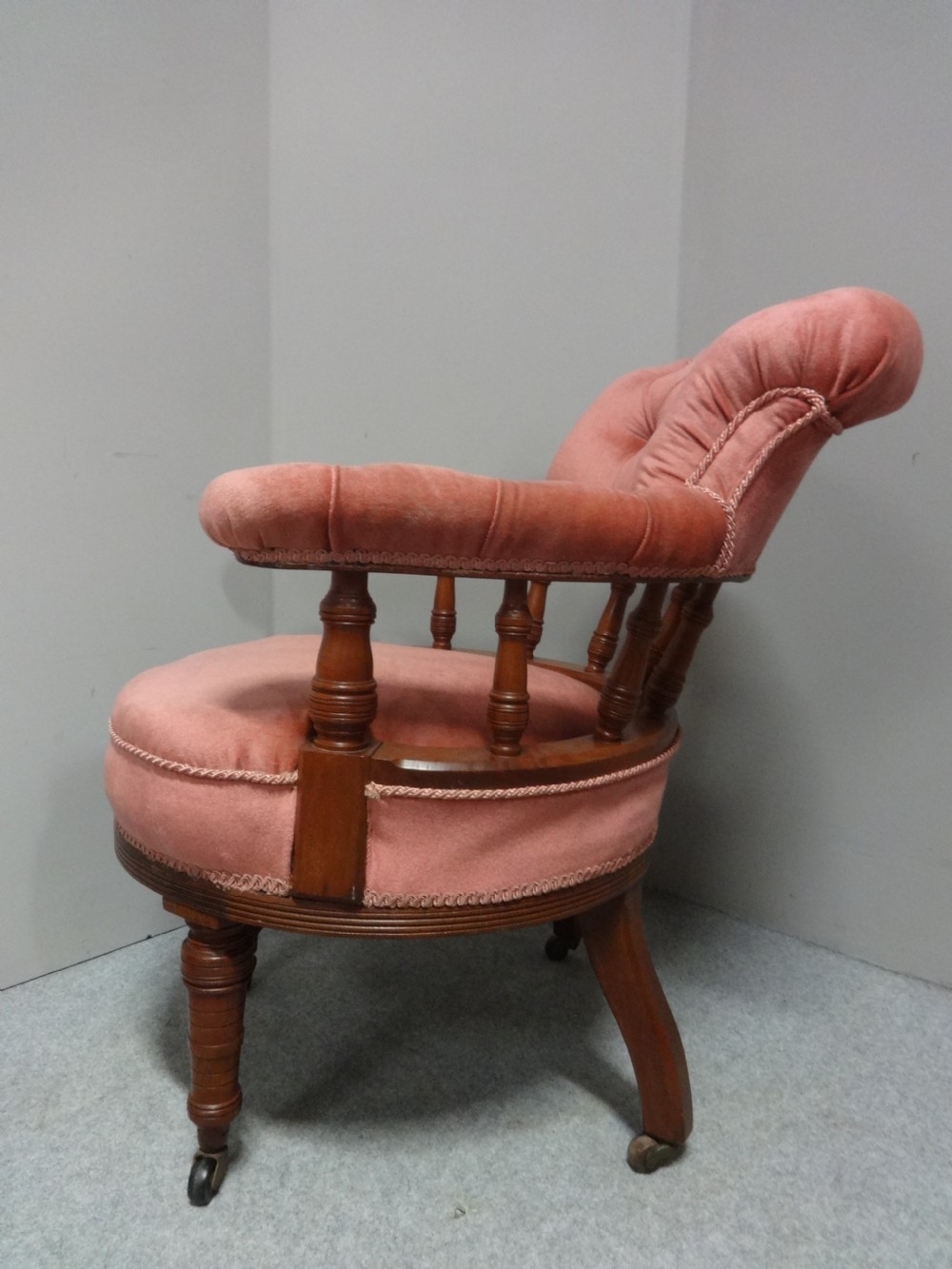 Very Good Victorian Walnut Desk Chair View IV