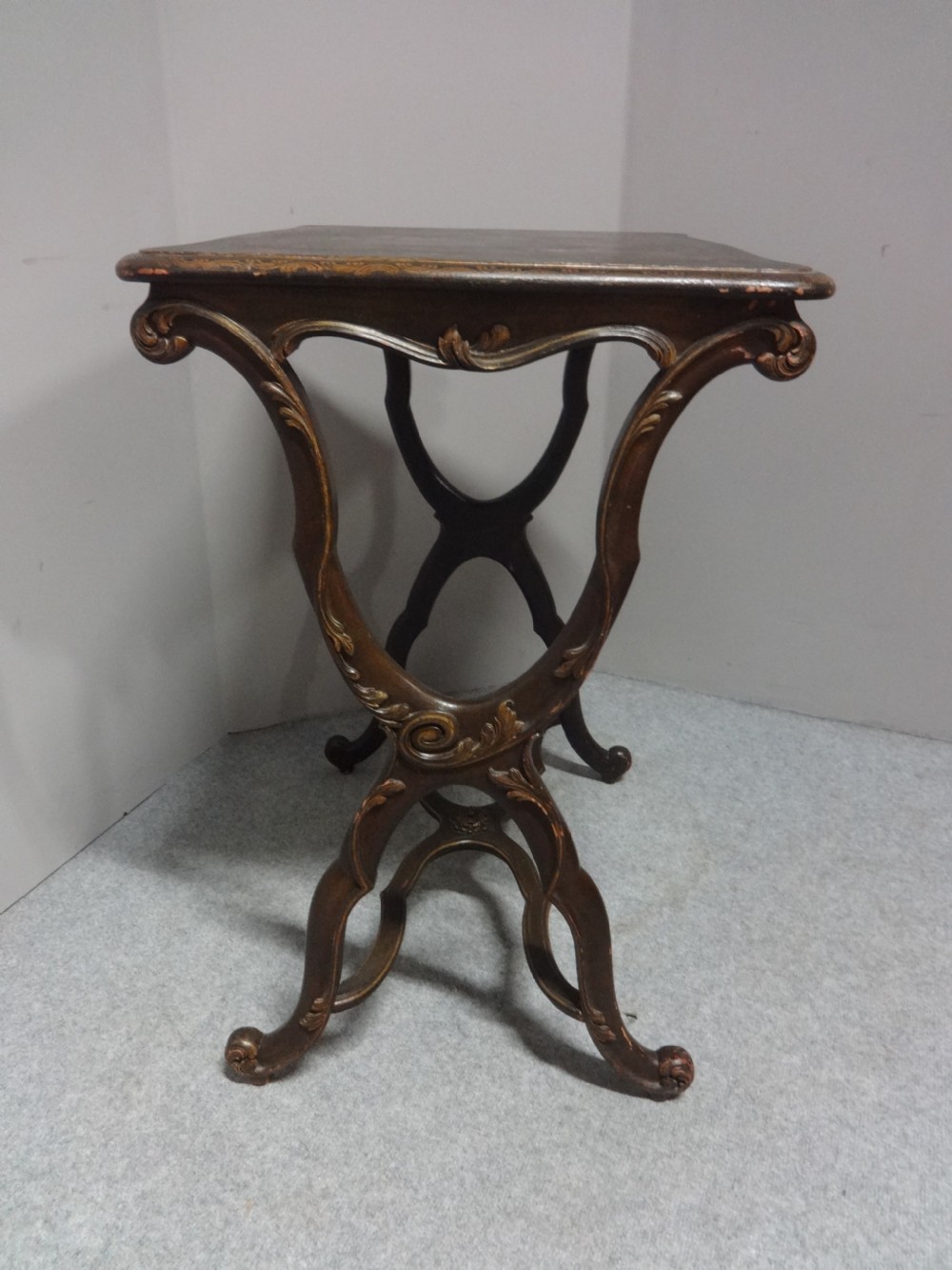 Fabulous Italian Painted Table with Drawer View X
