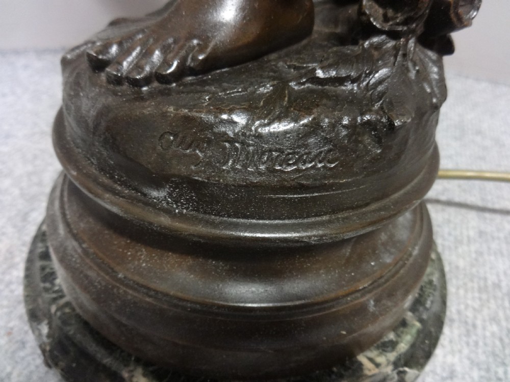 Fabulous Pair Large Victorian Cherub Lamps View VI