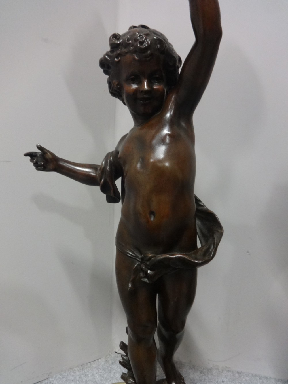 Fabulous Pair Large Victorian Cherub Lamps View VII