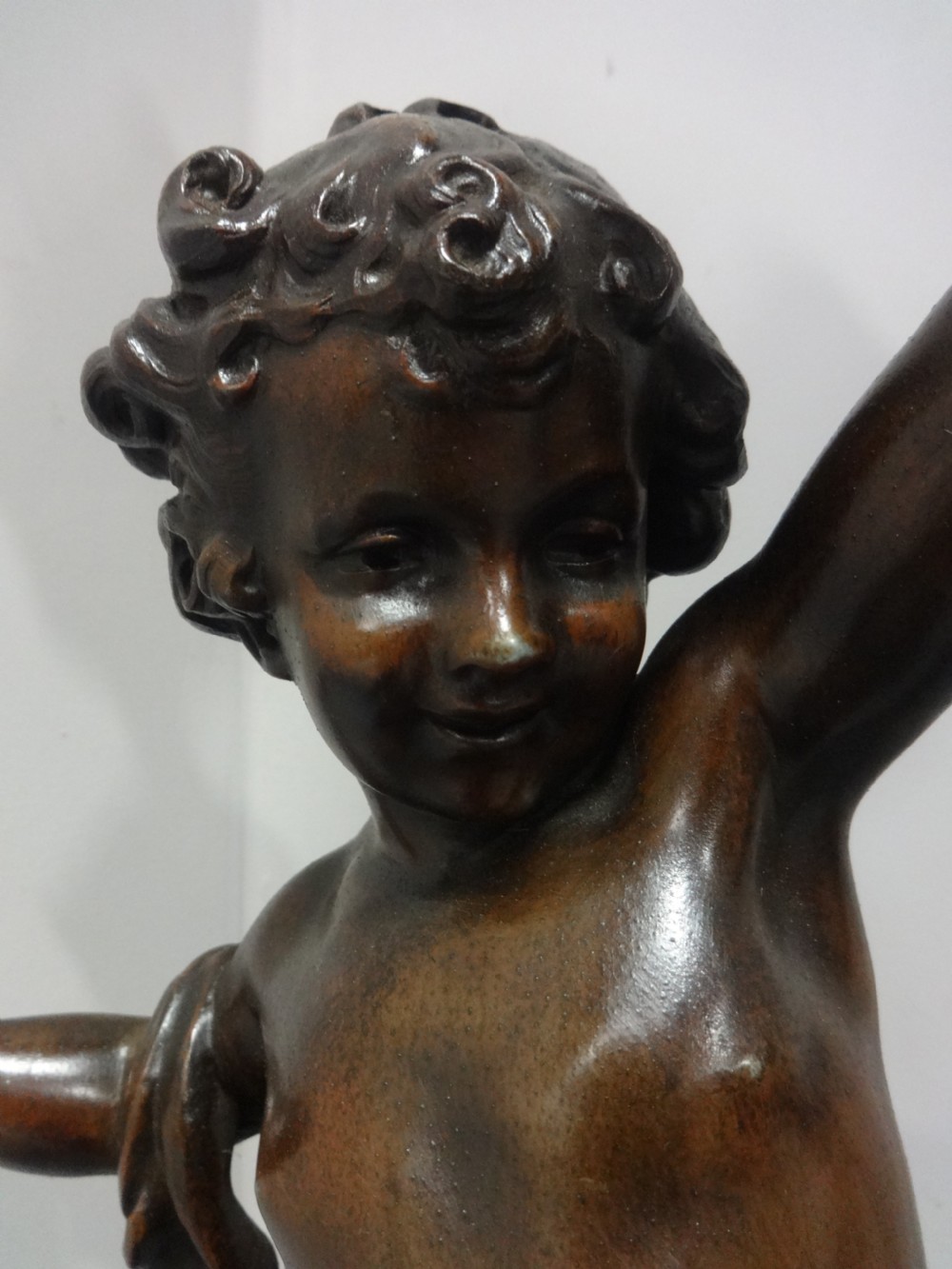 Fabulous Pair Large Victorian Cherub Lamps View IX