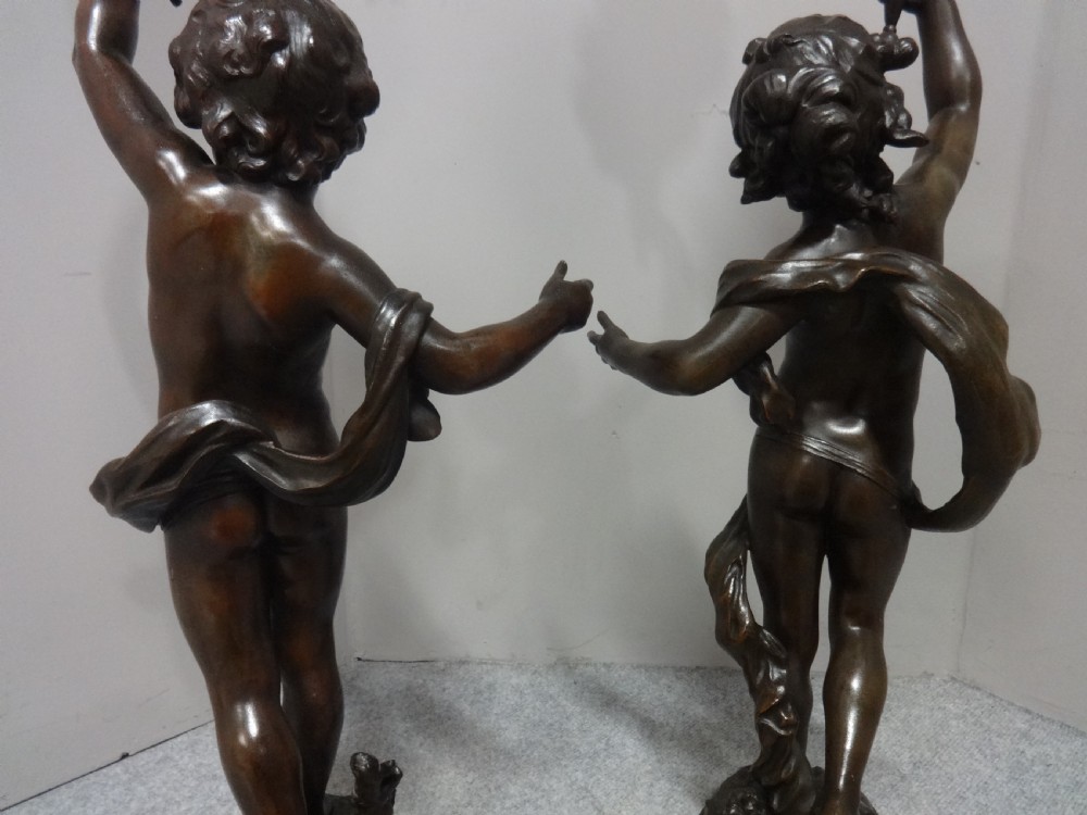 Fabulous Pair Large Victorian Cherub Lamps View XII