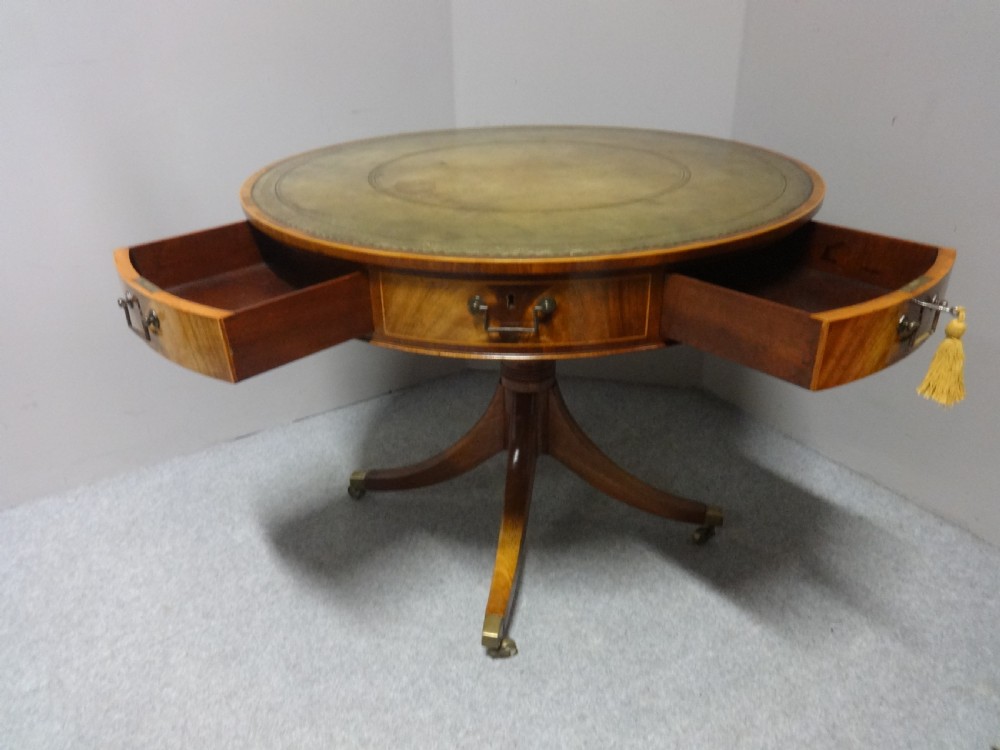 Superb Inlaid Mahogany Drum Table View III