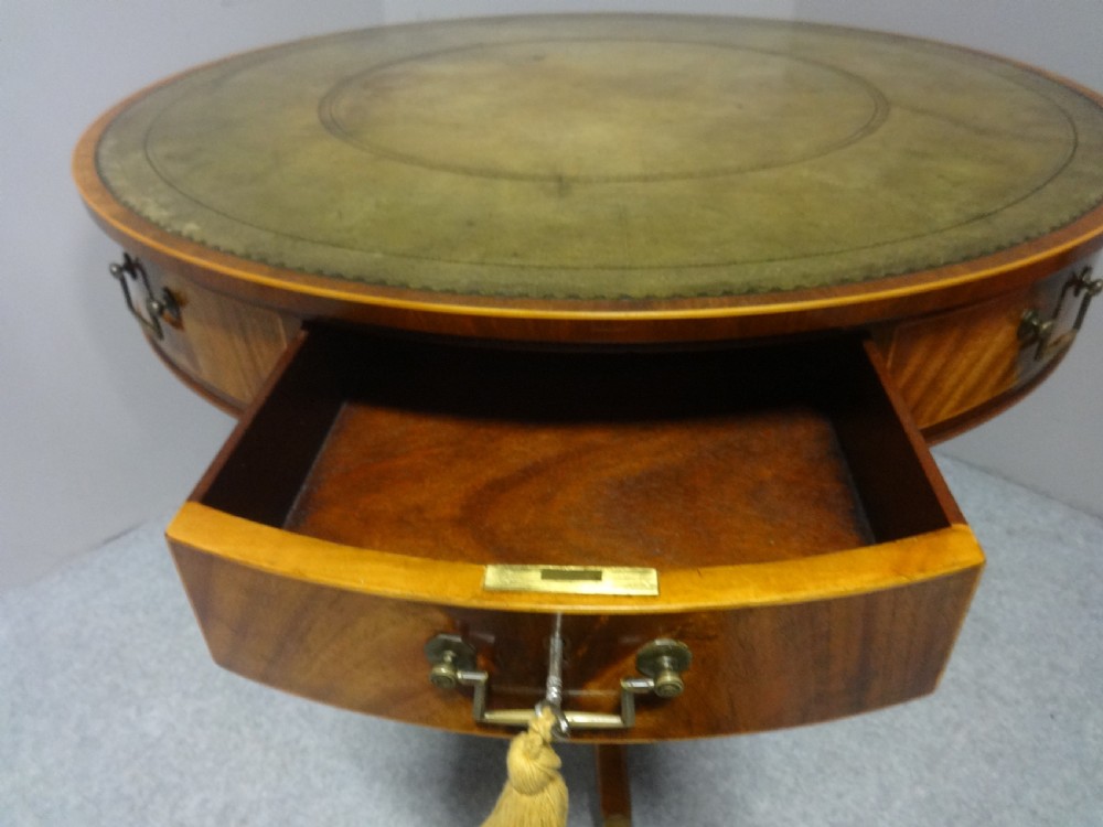 Superb Inlaid Mahogany Drum Table View VIII