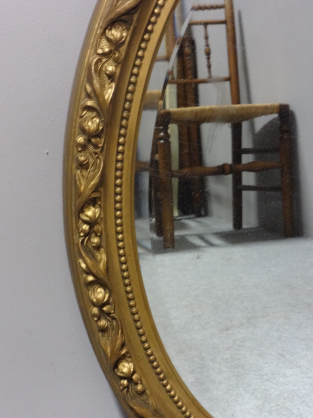 Pretty Oval Gilt Mirror View II