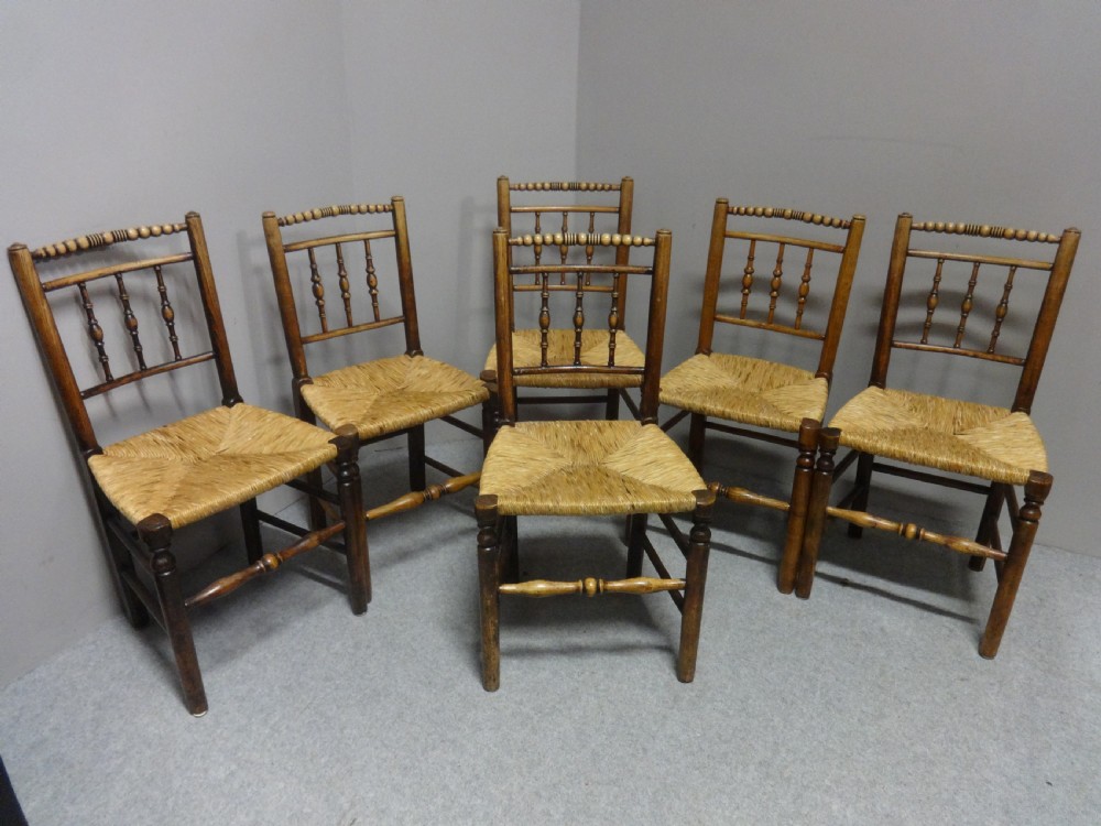 Six Superb Ash and Elm Country Chairs