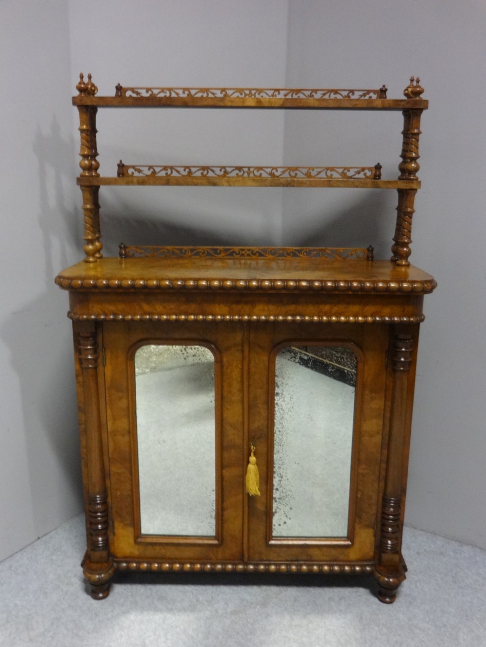 Pretty Victorian Burr Walnut Chiffonier View II