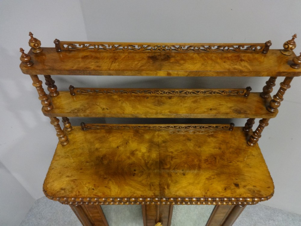 Pretty Victorian Burr Walnut Chiffonier View XII