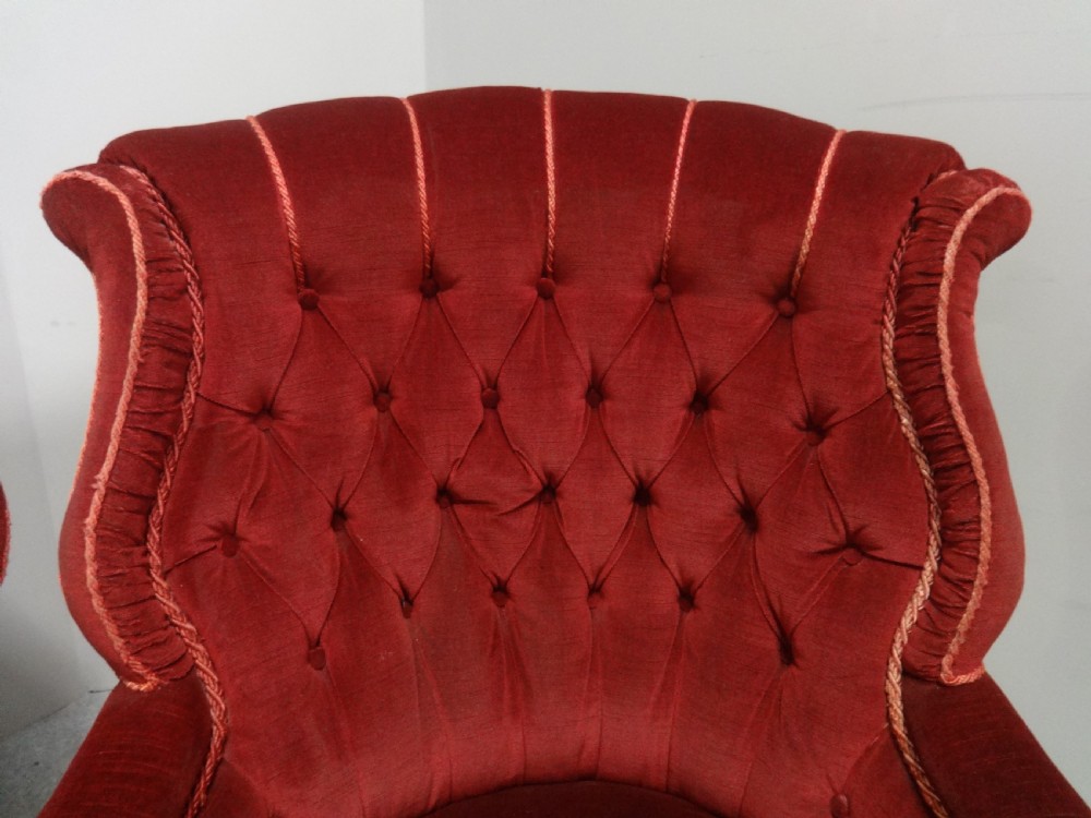 Lovely Pair of Edwardian Ladies and Gentlemans Armchairs View III
