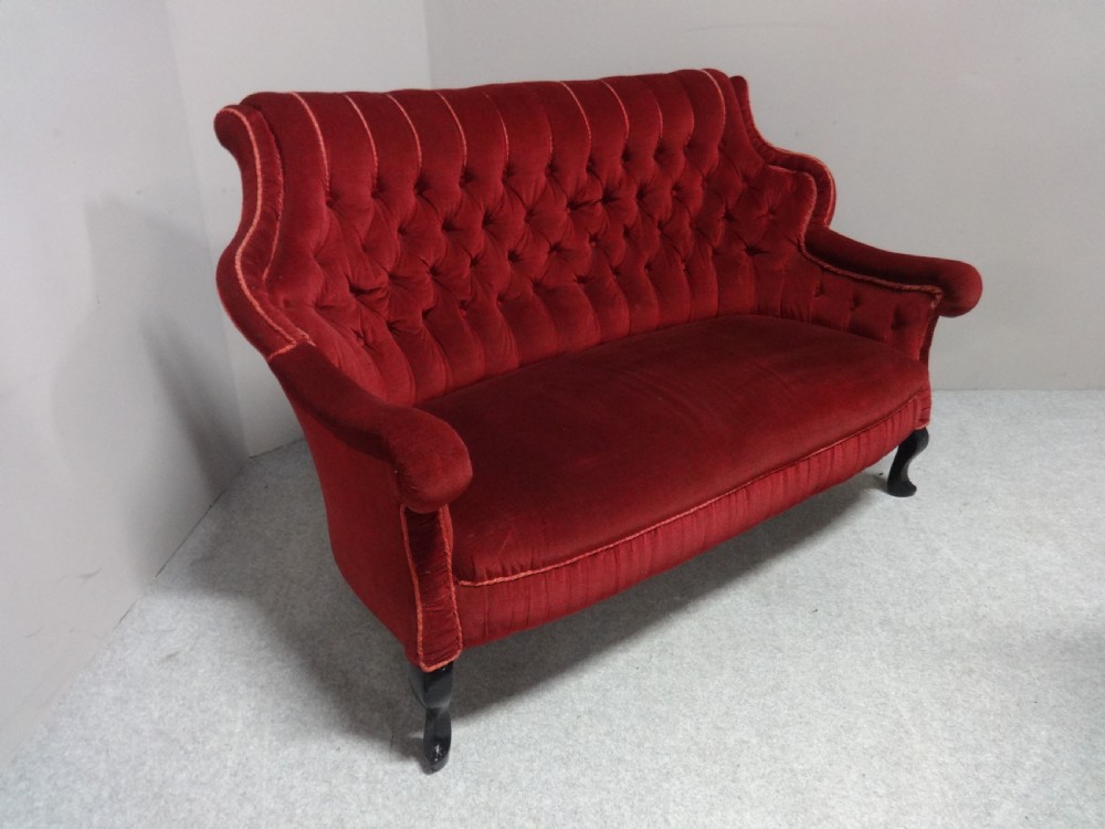 Lovely Edwardian Two Seater Sofa View IV